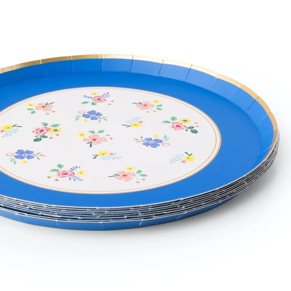 Hot Bonjour Fete Multicolor Elegant Floral Dessert Plates (multipack)