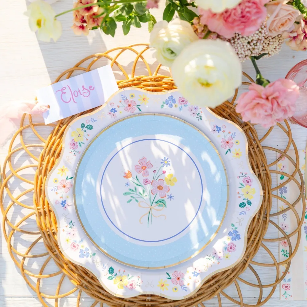 Sale Bonjour Fete Multicolor Elegant Floral Dinner Plates