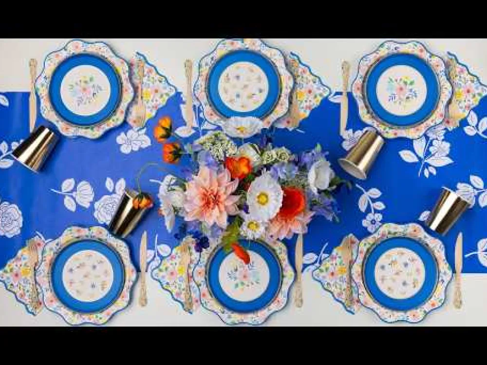 Sale Bonjour Fete Multicolor Full Floral Pattern Dinner Plates