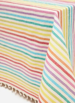Best Heather Taylor Home Multi Stripe Rainbow Tablecloth