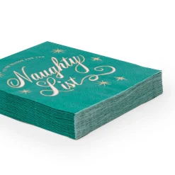 Best Bonjour Fete Naughty List Green Cocktail Napkins