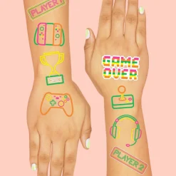 Discount xo, Fetti Neon Gamer Temporary Tattoos
