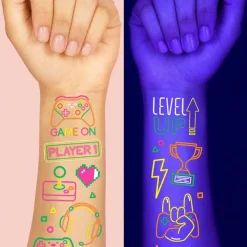 Discount xo, Fetti Neon Gamer Temporary Tattoos