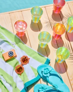 xo, Fetti Neon Stripe Iridescent Plastic Cups