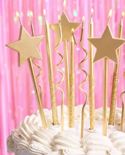 Best xo, Fetti Novelty Gold Candles - 14 pc gold glitter candles