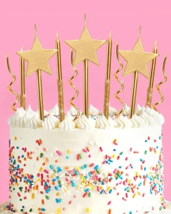 Best xo, Fetti Novelty Gold Candles - 14 pc gold glitter candles
