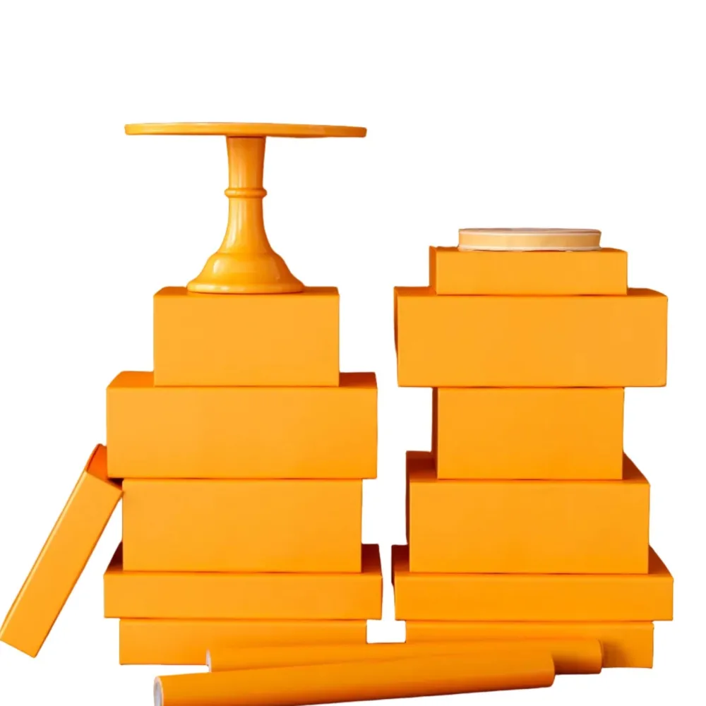 Bonjour Fete Orange Display Box Risers