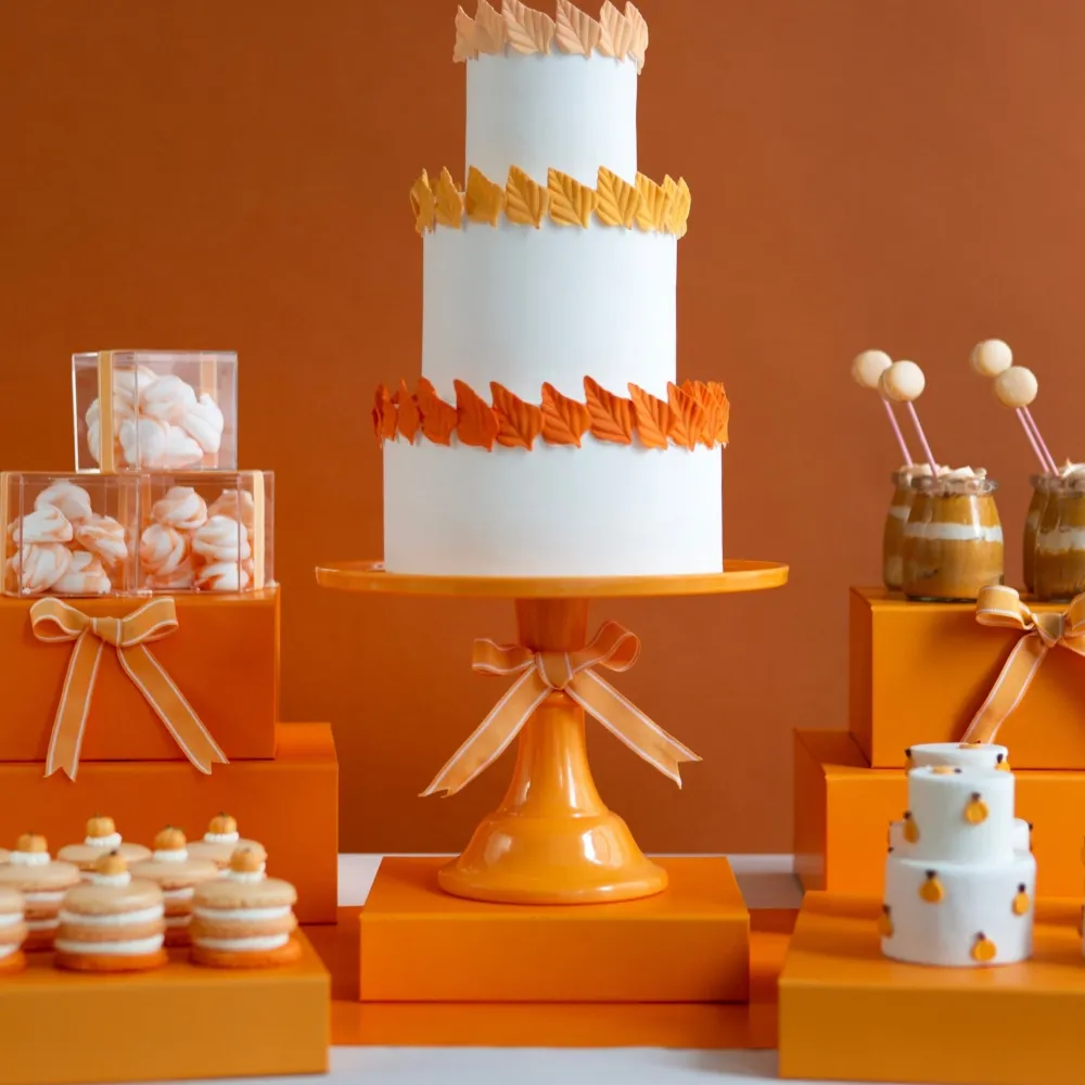 Bonjour Fete Orange Display Box Risers