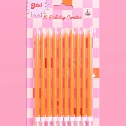 Online xo, Fetti Orange Glitter Birthday Candles