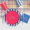 Discount Bonjour Fete Palisades Blue Signature Cabana Stripe Plates