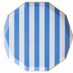 Discount Bonjour Fete Palisades Blue Signature Cabana Stripe Plates