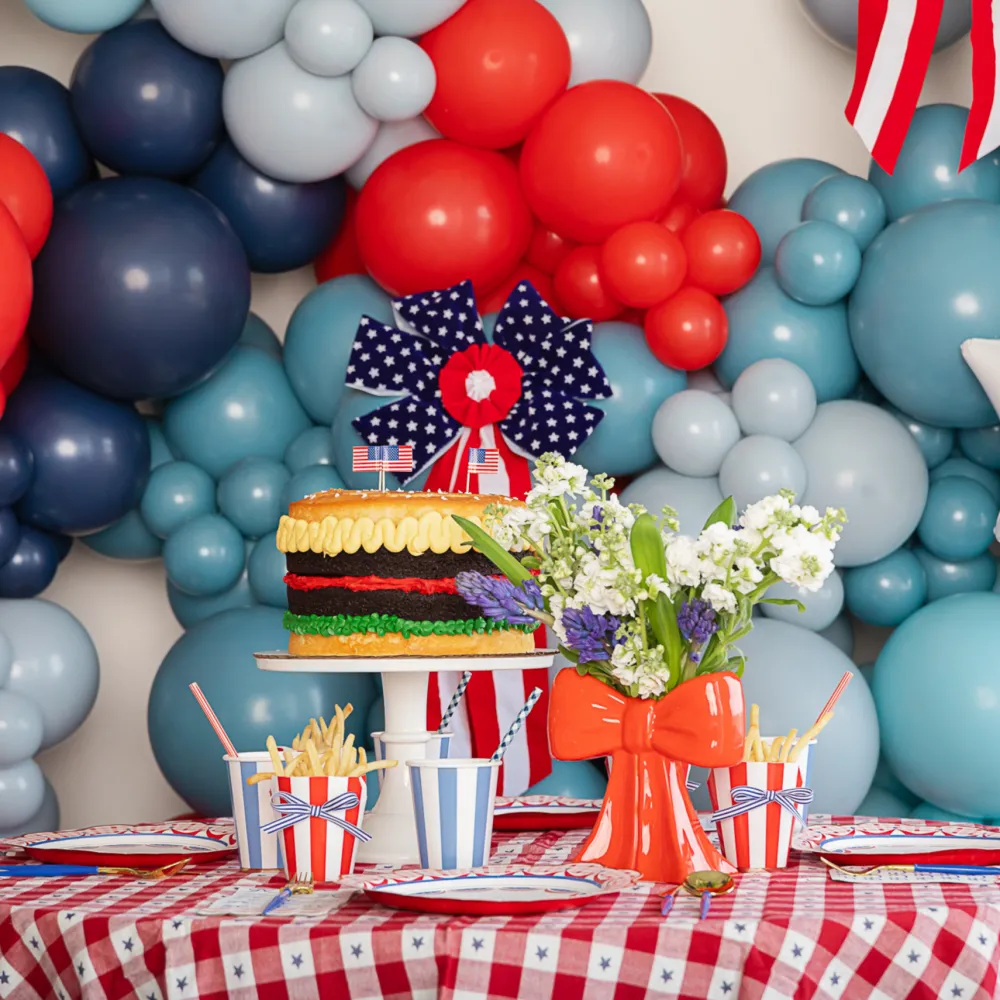 Clearance Bonjour Fete Palisades Blue Signature Cabana Stripe Cups