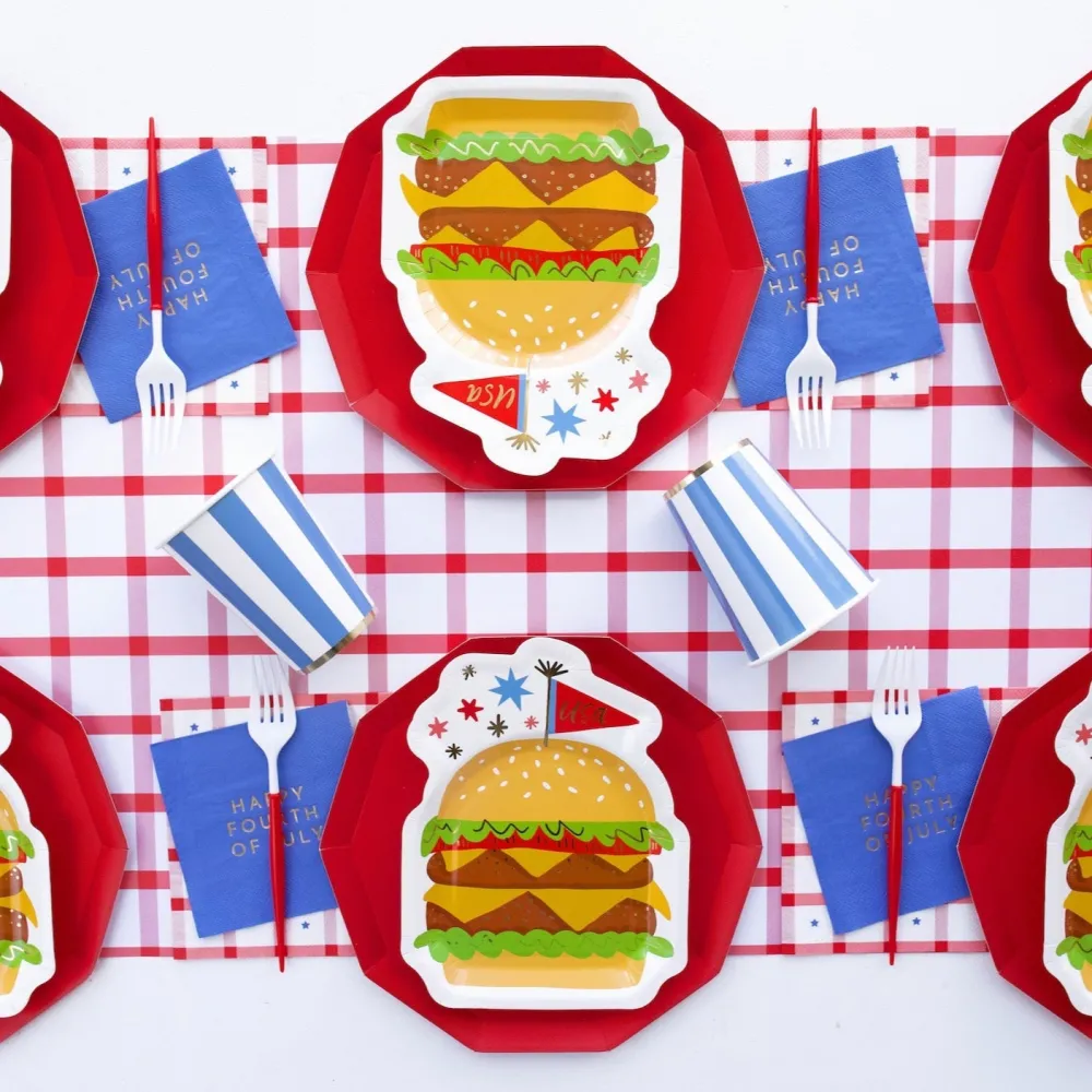 Clearance Bonjour Fete Palisades Blue Signature Cabana Stripe Cups