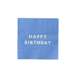 Hot Bonjour Fete Palisades Blue Signature Happy Birthday Cocktail Napkins