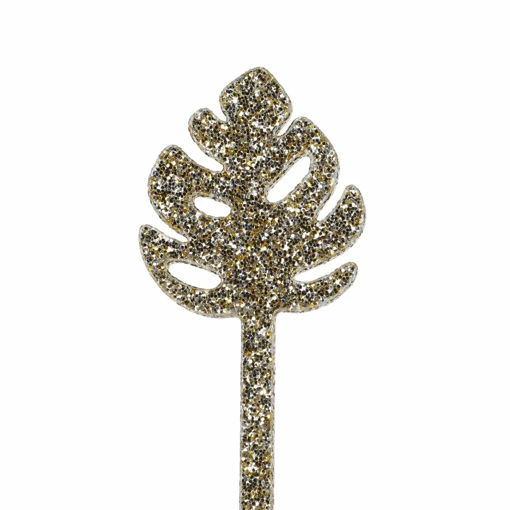 Best Packed Party Palm Leaf Glitter Acrylic Drink Stirrers (4 ct)