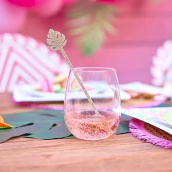 Best Packed Party Palm Leaf Glitter Acrylic Drink Stirrers (4 ct)