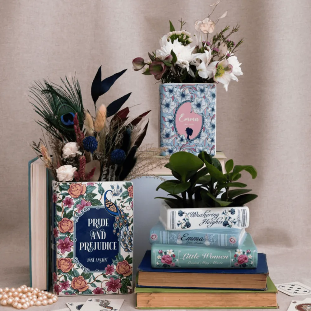 Hot Steel Mill Gifts Pastel Classics Stacked Books Planter
