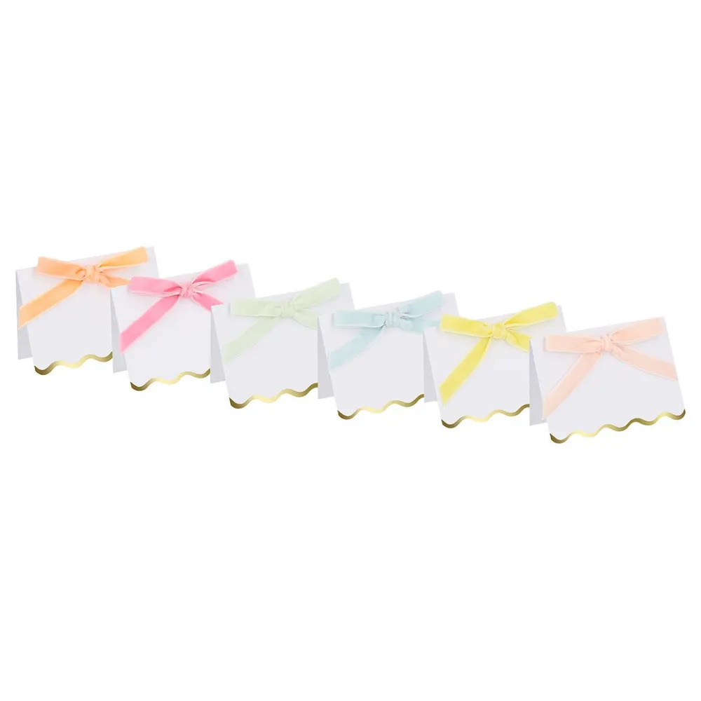 Outlet Meri Meri Pastel Velvet Bow Scalloped Place Cards