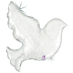 Clearance LA Balloons PEARL WHITE DOVE FOIL BALLOON *Last Ones Left*