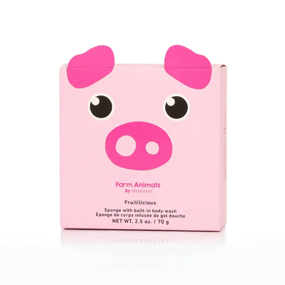 New Spongellé Peggy Pig Shower Buffer Sponge