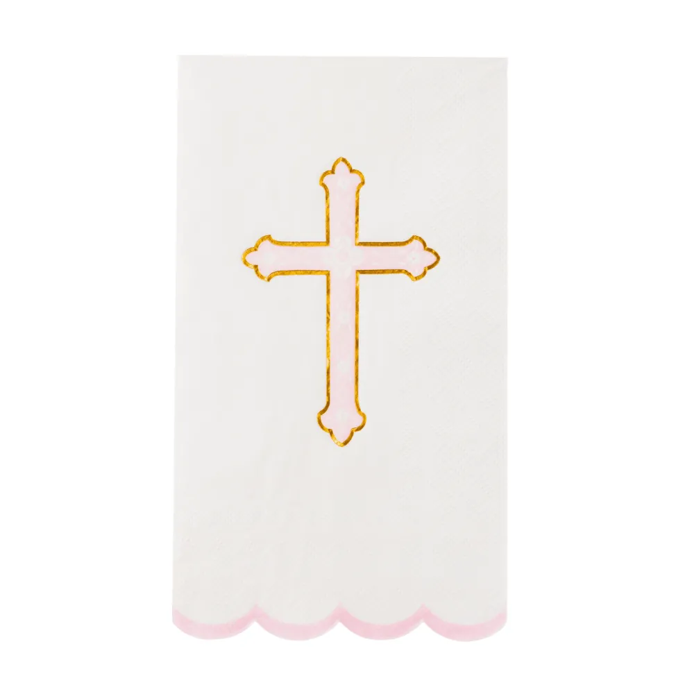 Online Bonjour Fete Petal Pink Cross Guest Towels