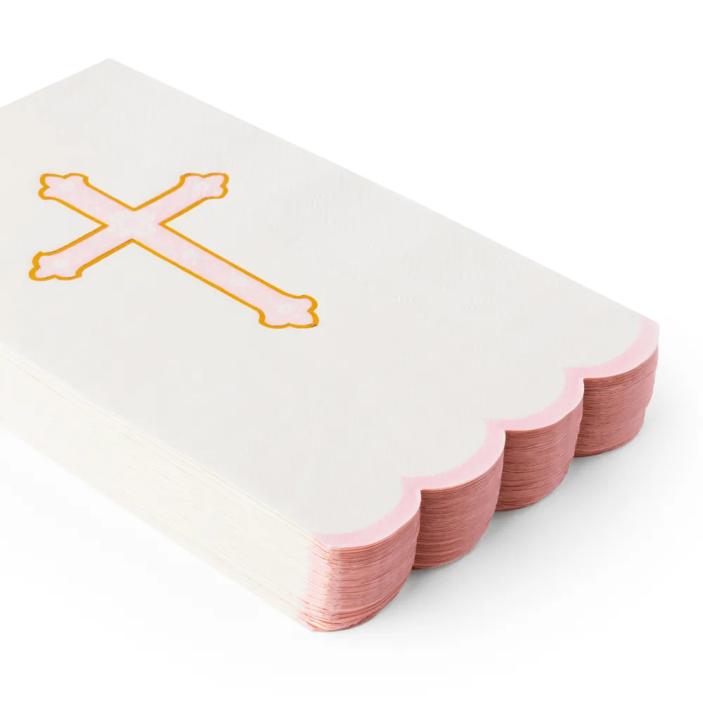 Online Bonjour Fete Petal Pink Cross Guest Towels
