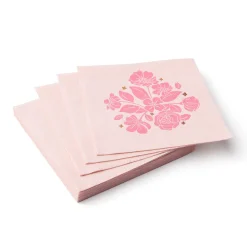 Sale Bonjour Fete Petal Pink Elegant Floral Cocktail Napkins