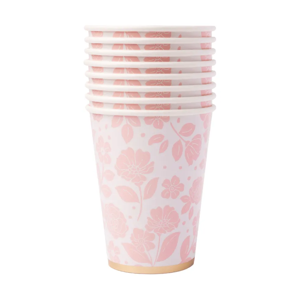 Online Bonjour Fete Petal Pink Elegant Floral Cups