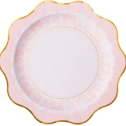 Clearance Bonjour Fete Petal Pink Elegant Floral Dinner Plates