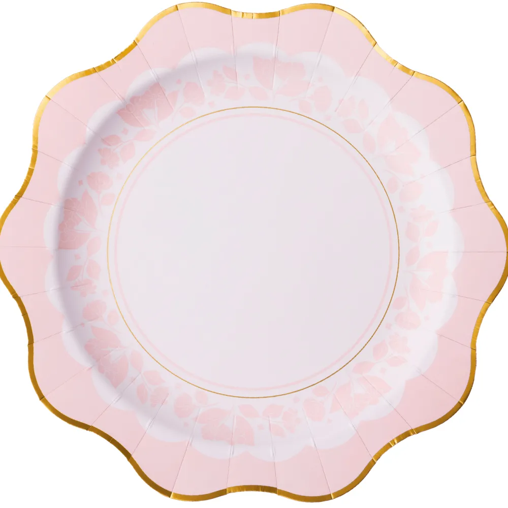 Clearance Bonjour Fete Petal Pink Elegant Floral Dinner Plates