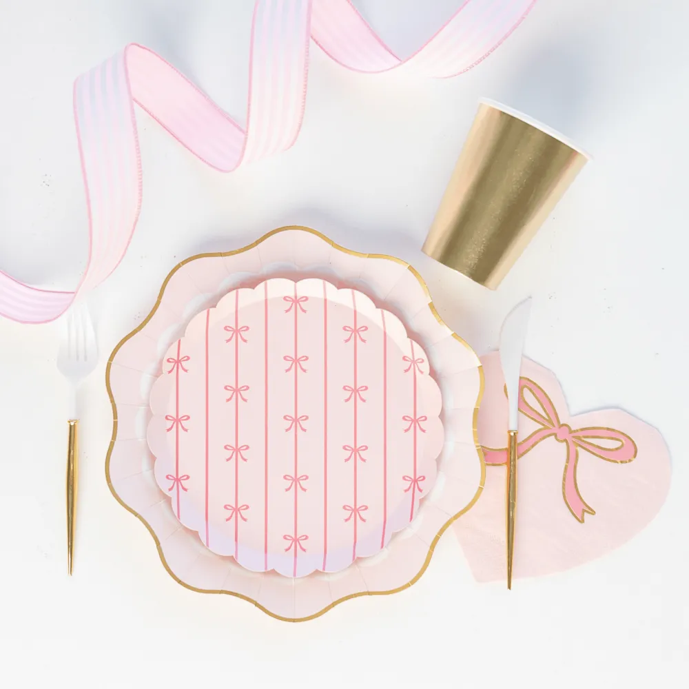 Clearance Bonjour Fete Petal Pink Elegant Floral Dinner Plates