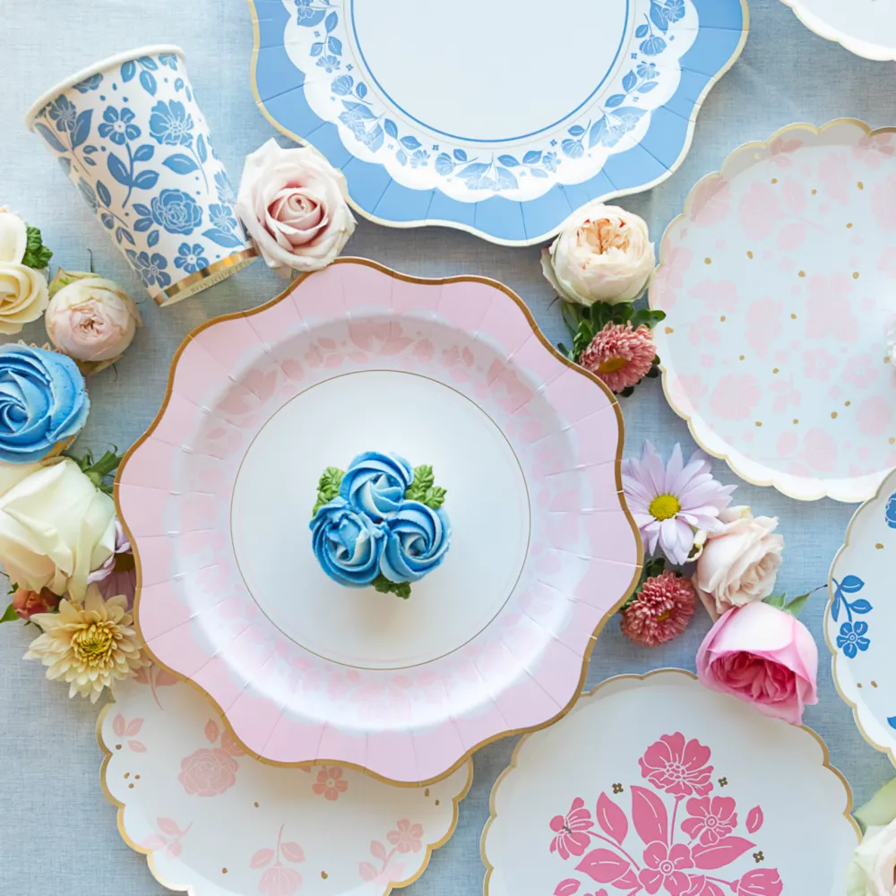 Clearance Bonjour Fete Petal Pink Elegant Floral Dinner Plates