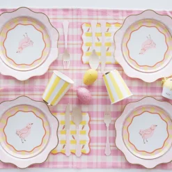 Clearance Bonjour Fete Petal Pink Elegant Floral Dinner Plates