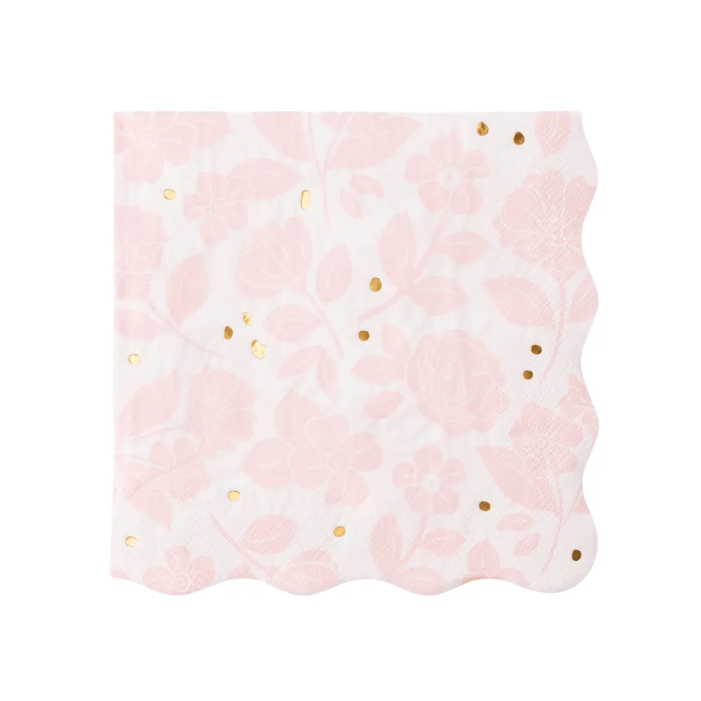 Hot Bonjour Fete Petal Pink Elegant Floral Dinner Napkins