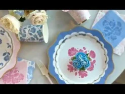 Hot Bonjour Fete Petal Pink Elegant Floral Dinner Napkins