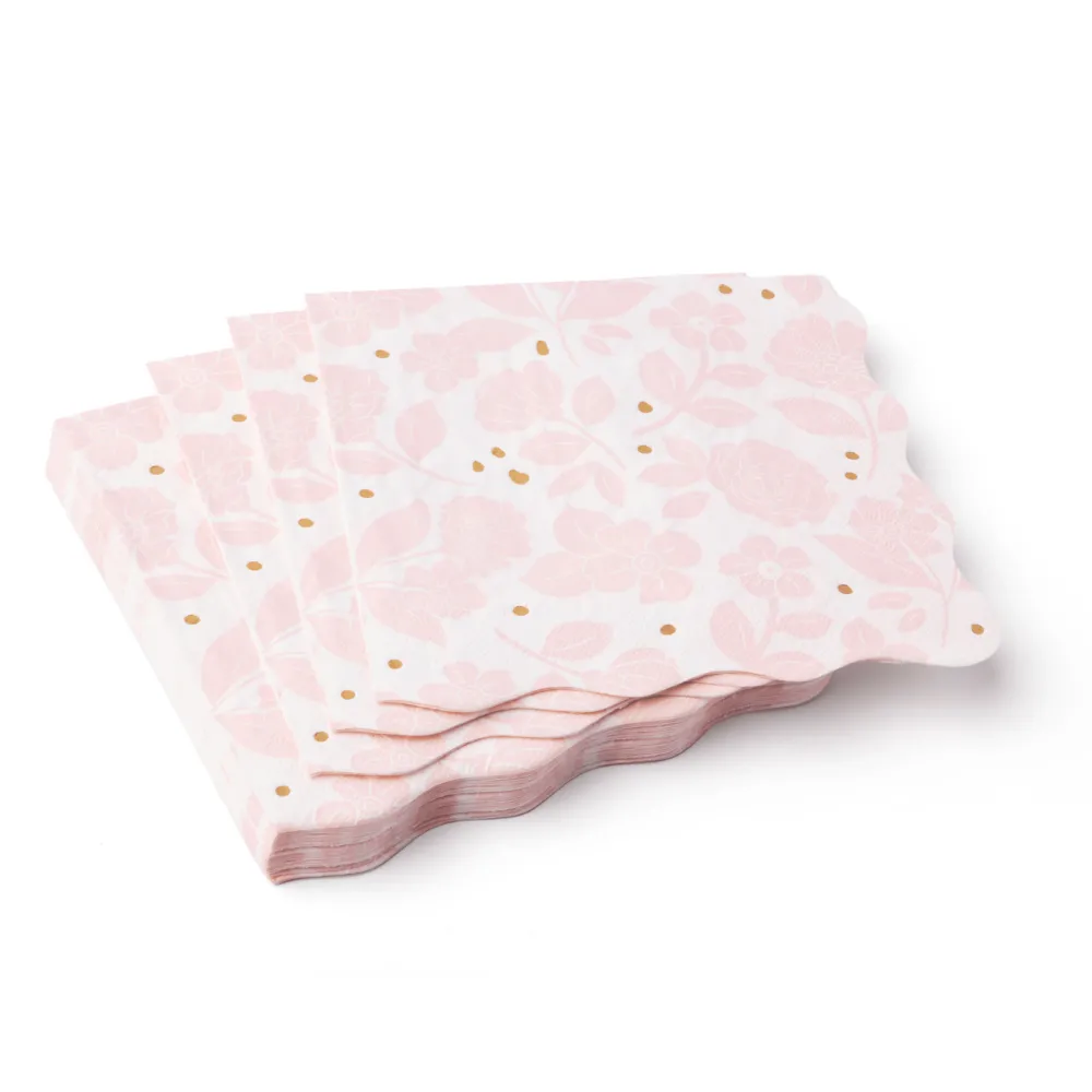 Hot Bonjour Fete Petal Pink Elegant Floral Dinner Napkins