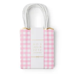 Outlet Bonjour Fete Petal Pink Gingham Favor Bags