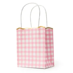 Outlet Bonjour Fete Petal Pink Gingham Favor Bags