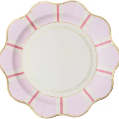 Best Bonjour Fete Petal Pink Regency Stripe Dinner Plates