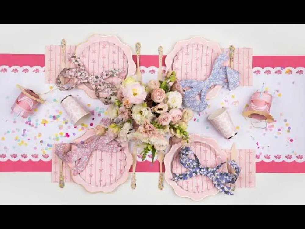 New Bonjour Fete Petal Pink Signature Bow Large Napkins