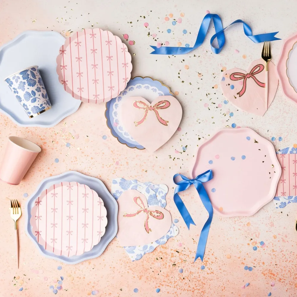 New Bonjour Fete Petal Pink Signature Bow Small Plates