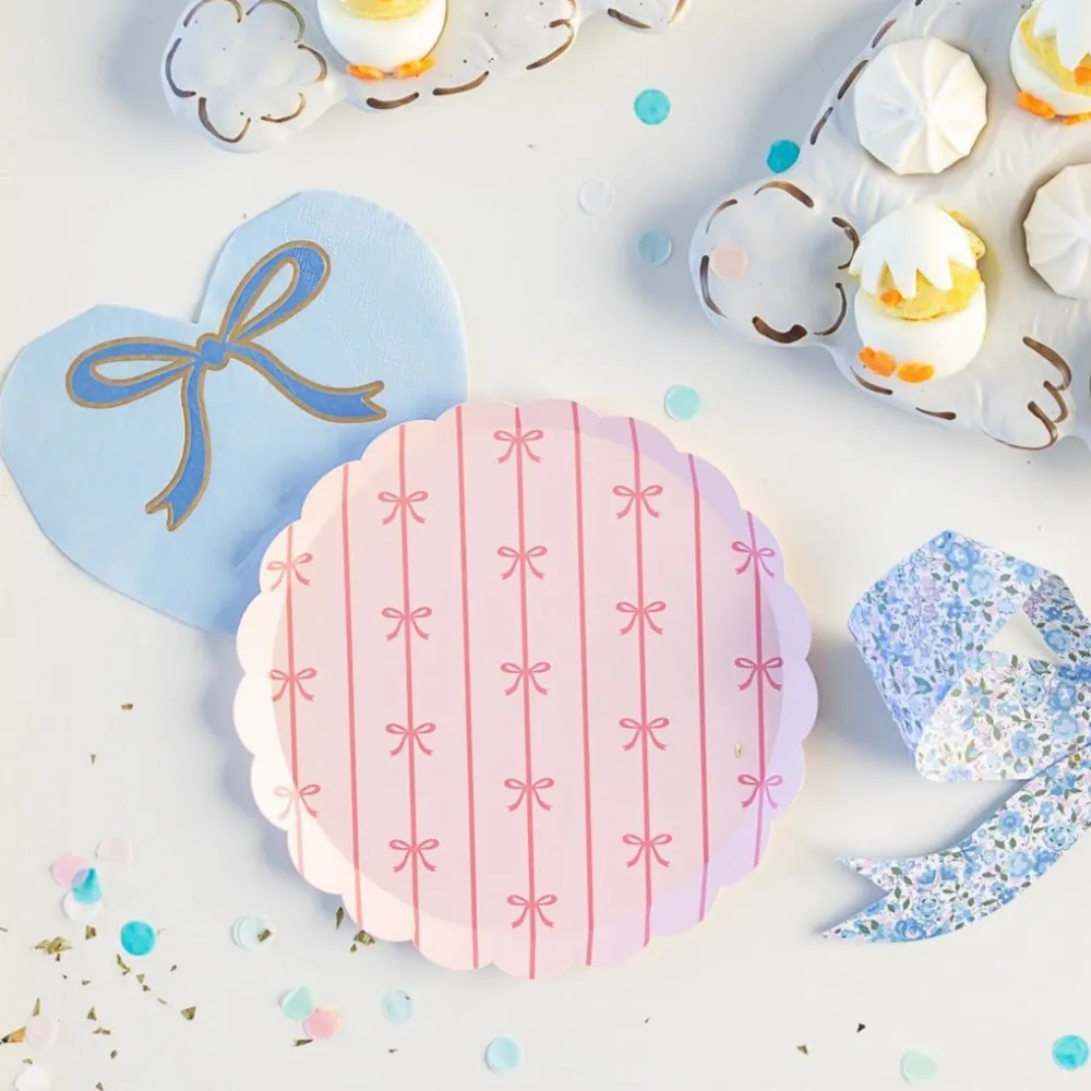 New Bonjour Fete Petal Pink Signature Bow Small Plates