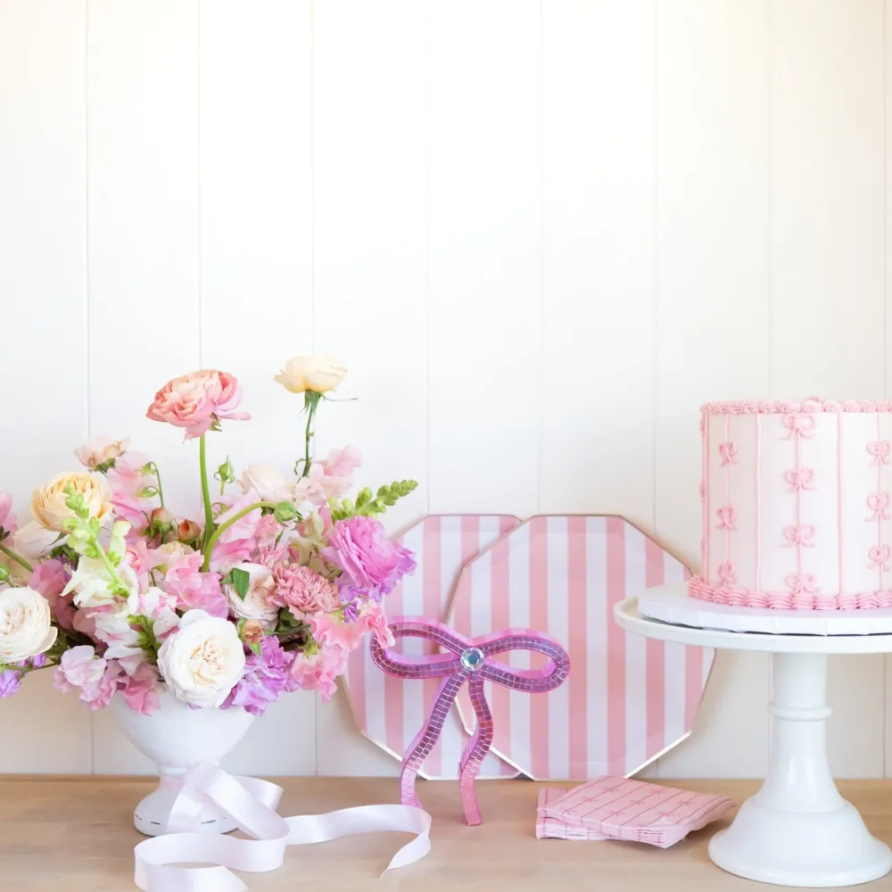Outlet Bonjour Fete Petal Pink Signature Bow Small Napkins