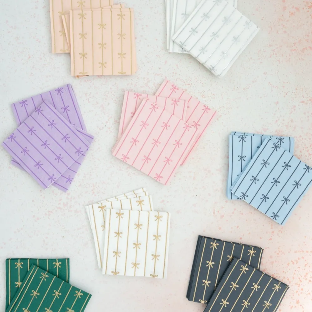 Outlet Bonjour Fete Petal Pink Signature Bow Small Napkins