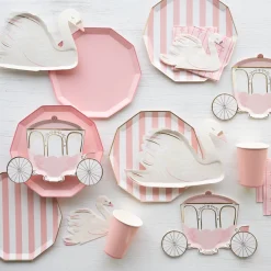 Clearance Bonjour Fete Petal Pink Signature Cabana Stripe Plates