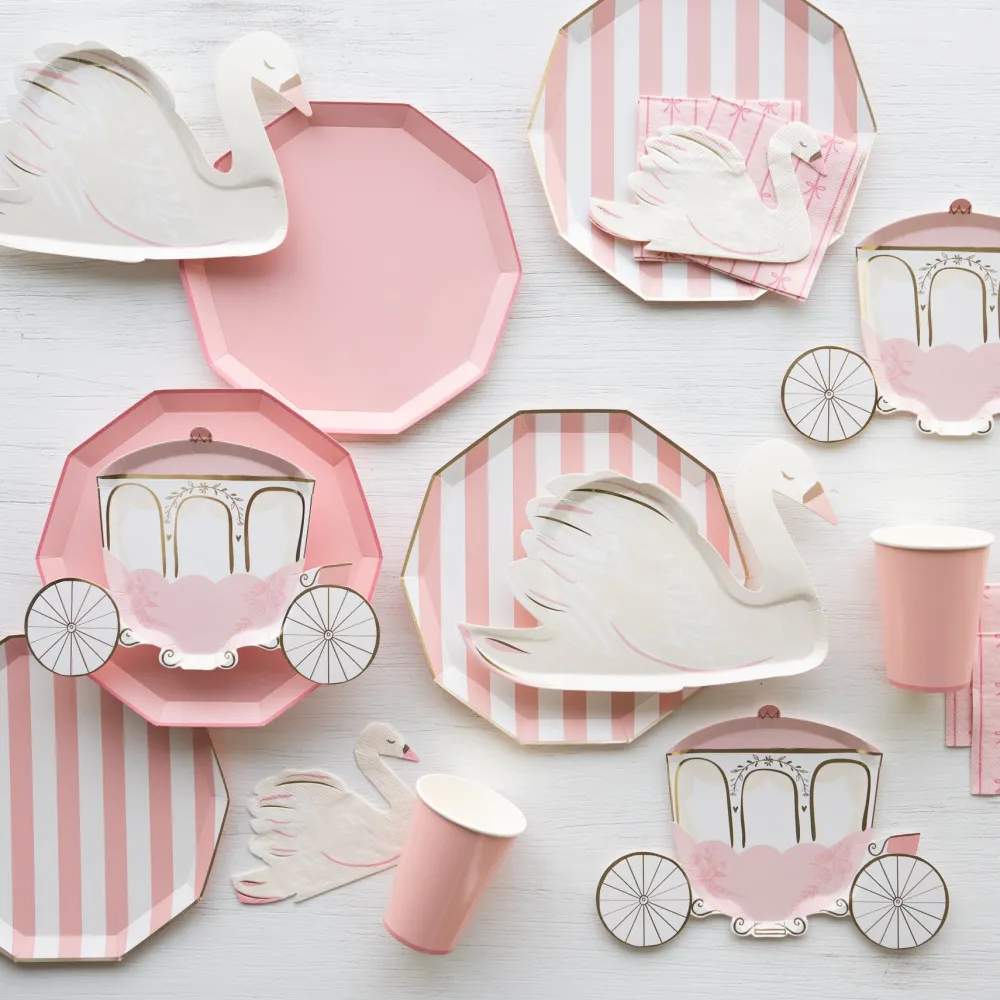 Clearance Bonjour Fete Petal Pink Signature Cabana Stripe Plates