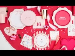 Hot Bonjour Fete Petal Pink Signature Happy Birthday Small Plates