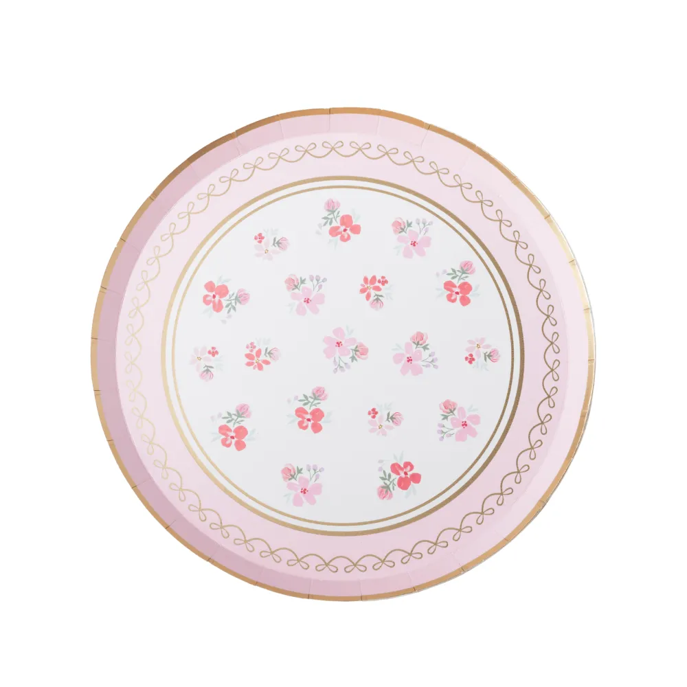 Online Bonjour Fete Petal Pink Watercolor Floral Dessert Plates