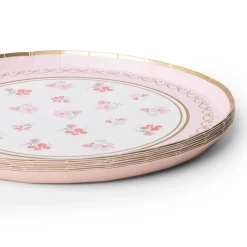 Online Bonjour Fete Petal Pink Watercolor Floral Dessert Plates