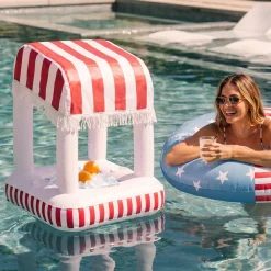 Discount Funboy Petite Inflatable Pool Bar, Red White & Blue